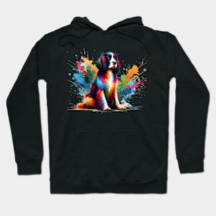 Artistic Field Spaniel in Vivid Splash Paint Style Hoodie